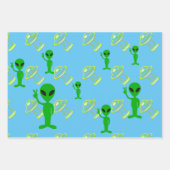 Spaceship-Wrapping-Papier für Alien Geschenkpapier Set (Vorderseite 2)