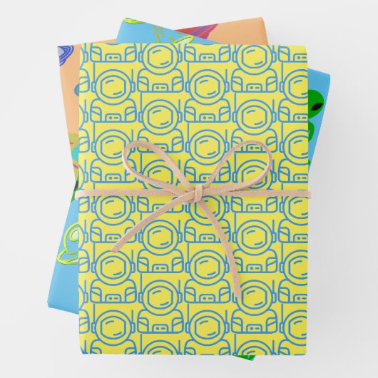 Spaceship-Wrapping-Papier für Alien Geschenkpapier Set (Beispiel)