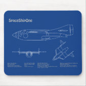 SpaceShipOne - Flugzeugkonzept Zeichnend Pläne AD Mousepad (Vorne)