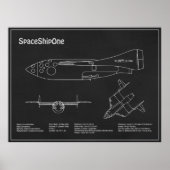 SpaceShipOne - Flugzeugkonzept Zeichnend Pläne PD Poster (Vorne)