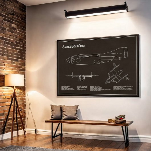SpaceShipOne - Flugzeugkonzept Zeichnend Pläne PD Poster