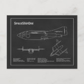 SpaceShipOne - Flugzeugkonzept Zeichnend Pläne PD Postkarte (Vorderseite)