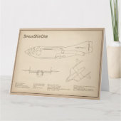SpaceShipOne - Flugzeugkonzept Zeichnend Pläne SD Dankeskarte (Vorderseite)