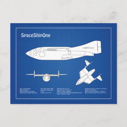 SpaceShipOne - Flugzeugkonzepte ABD Postkarte (Vorderseite)