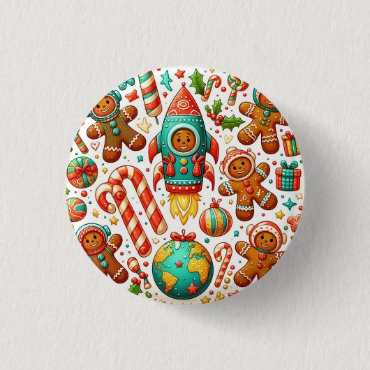SpaceShuttle Weihnachten Button (Vorderseite)