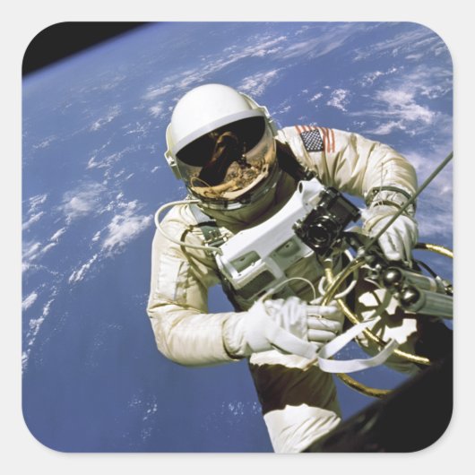 Spacewalk Quadratischer Aufkleber (Vorderseite)