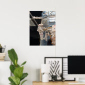 Spacewalk und Hubble-Weltraumteleskop Poster (Heimbüro)