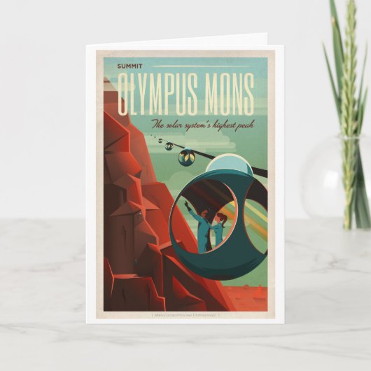 SpaceX Mars Olympus Mons Tourism Poster Karte (Vorderseite)