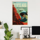 SpaceX Mars Olympus Mons Tourismus Poster (Heimbüro)