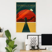 SpaceX Mars Phobos und Deimos Tourismus Poster (Heimbüro)