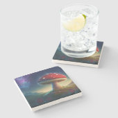 Spacey Amanita Muscaria Stone Untersetzer (Seitenansicht)