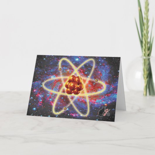 Spacey Atomic Greeting Card Karte (Vorderseite)