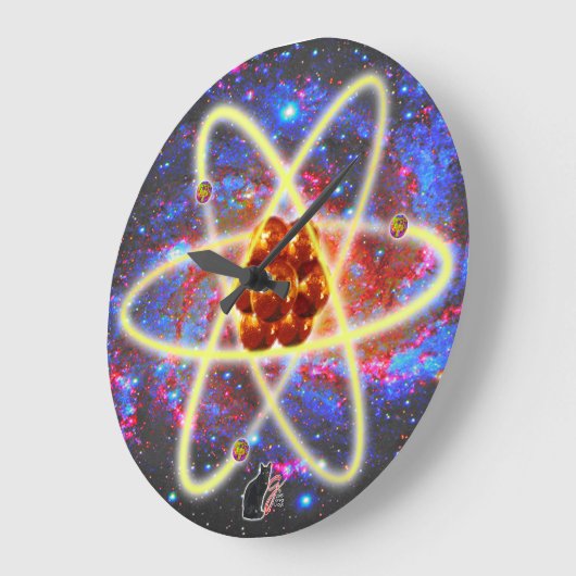 Spacey Atomic Große Wanduhr (Winkel)