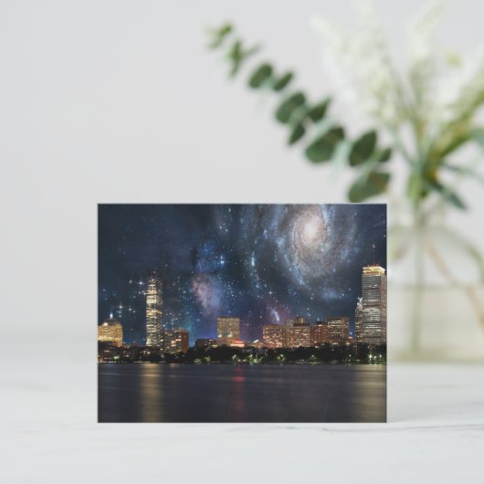 Spacey Boston Postkarte (Stehend Vorderseite)