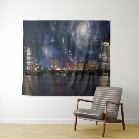 Spacey Boston Wandteppich (Beispiel (Horizontal))