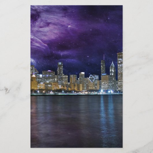 Spacey Chicago Skyline Briefpapier (Vorderseite)
