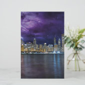 Spacey Chicago Skyline Briefpapier (Stehend Vorderseite)