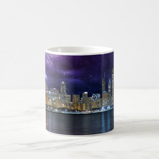Spacey Chicago Skyline Kaffeetasse (Mittel)