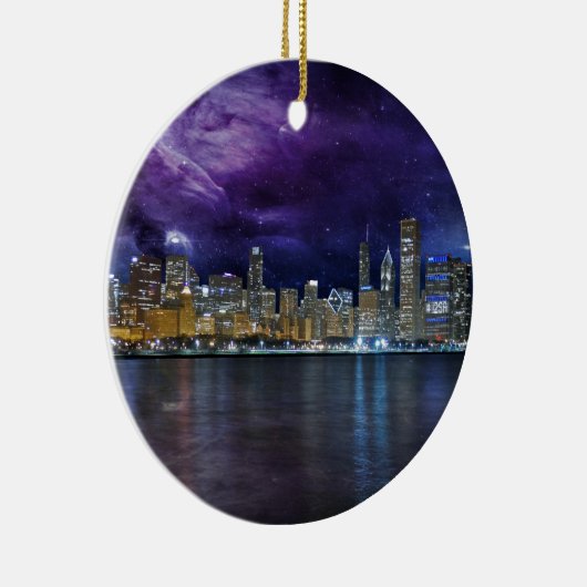Spacey Chicago Skyline Keramikornament (Rechts)