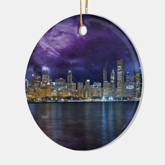 Spacey Chicago Skyline Keramikornament (Links)
