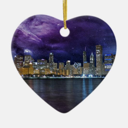 Spacey Chicago Skyline Keramikornament (Vorne)