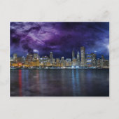 Spacey Chicago Skyline Postkarte (Vorderseite)