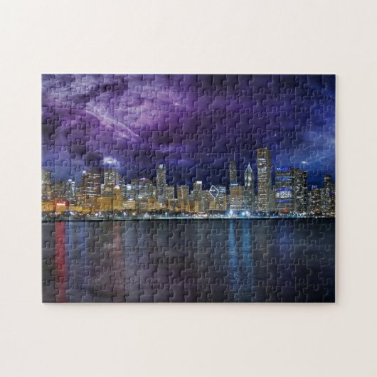 Spacey Chicago Skyline Puzzle (Horizontal)