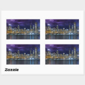 Spacey Chicago Skyline Rechteckiger Aufkleber (Blatt)