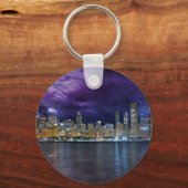 Spacey Chicago Skyline Schlüsselanhänger (Vorderseite)
