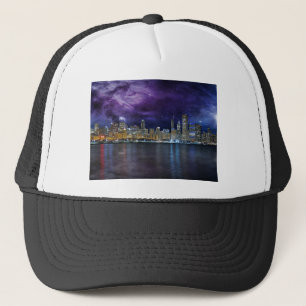 Spacey Chicago Skyline Truckerkappe