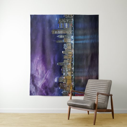 Spacey Chicago Skyline Wandteppich (Beispiel)