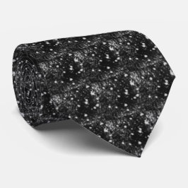 Spacey Gray Splatter On Black Repeat Pattern Krawatte