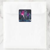 Spacey Los Angeles Quadratischer Aufkleber (Tasche)