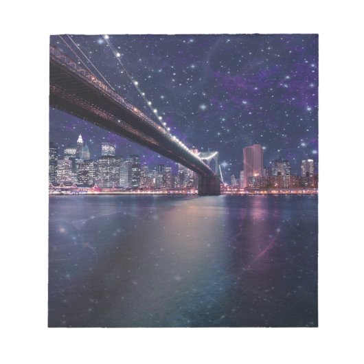 Spacey Manhattan Skyline Notizblock (Vorderseite)