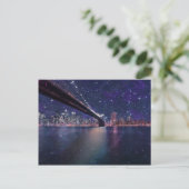 Spacey Manhattan Skyline Postkarte (Stehend Vorderseite)