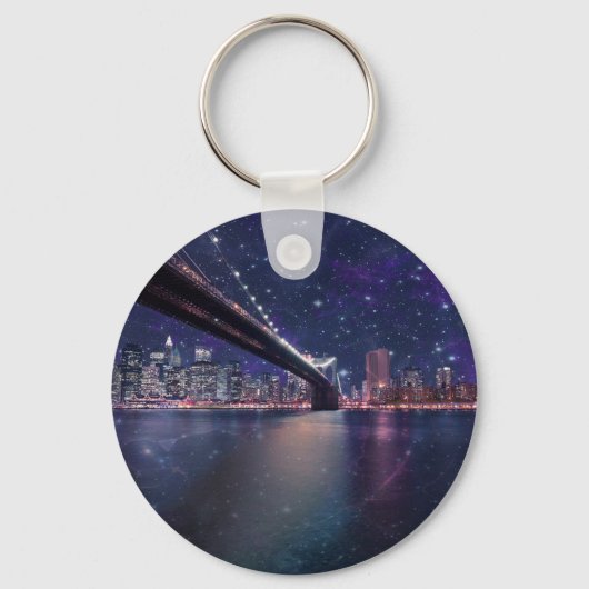 Spacey Manhattan Skyline Schlüsselanhänger (Vorderseite)