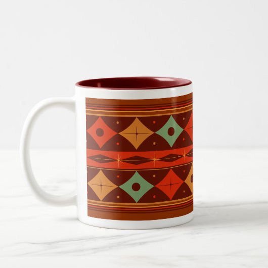 Spacey Mod Diamond Pattern Zweifarbige Tasse (Links)
