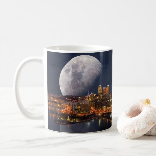 Spacey Pittsburgh Kaffeetasse (Mit Donut)
