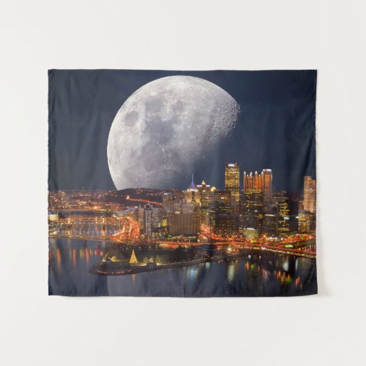 Spacey Pittsburgh Wandteppich (Vorderseite (Horizontal))