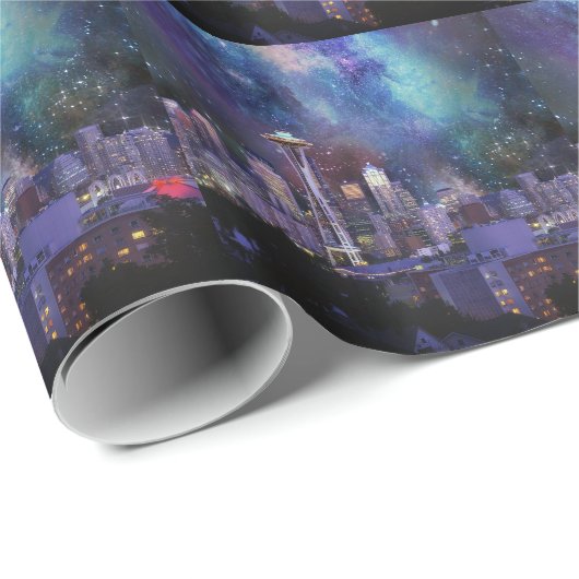 Spacey Seattle Geschenkpapier (Rolleneckpunkt)