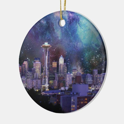 Spacey Seattle Keramik Ornament (Links)