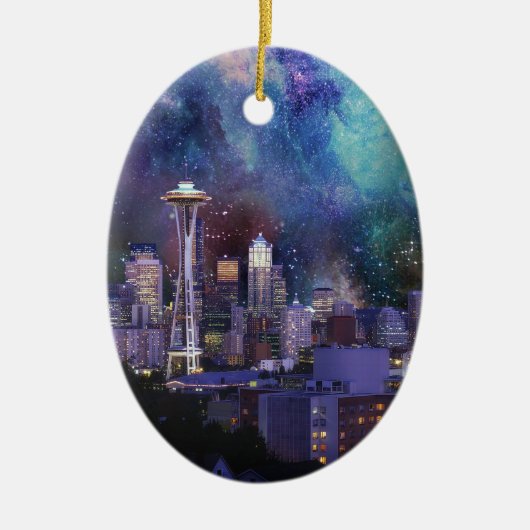Spacey Seattle Keramikornament (Vorne)