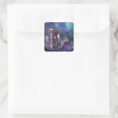 Spacey Seattle Quadratischer Aufkleber (Tasche)
