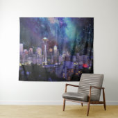 Spacey Seattle Skyline Wandteppich (Beispiel (Horizontal))