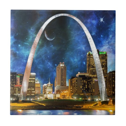 Spacey St. Louis Skyline Fliese (Vorderseite)