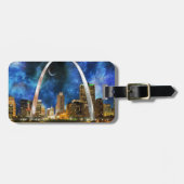 Spacey St. Louis Skyline Gepäckanhänger (Vorderseite horizontal)