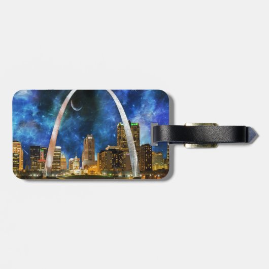 Spacey St. Louis Skyline Gepäckanhänger (Rückseite horizontal)
