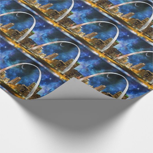 Spacey St. Louis Skyline Geschenkpapier (Ecke)