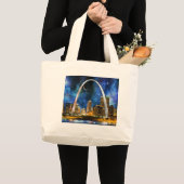 Spacey St. Louis Skyline Jumbo Stoffbeutel (Vorderseite (Produkt))