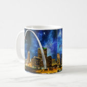 Spacey St. Louis Skyline Kaffeetasse (Vorderseite Links)